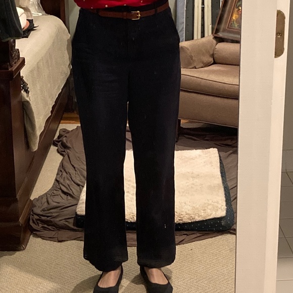 Talbots Navy Twill Wide-leg Pant Sz 6 - Picture 5 of 7